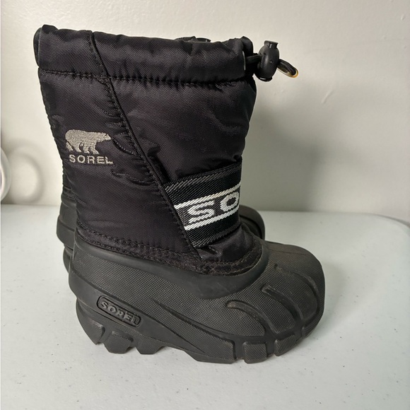 Black Sorel Snow Boots Toddler SZ 6 - Picture 1 of 8